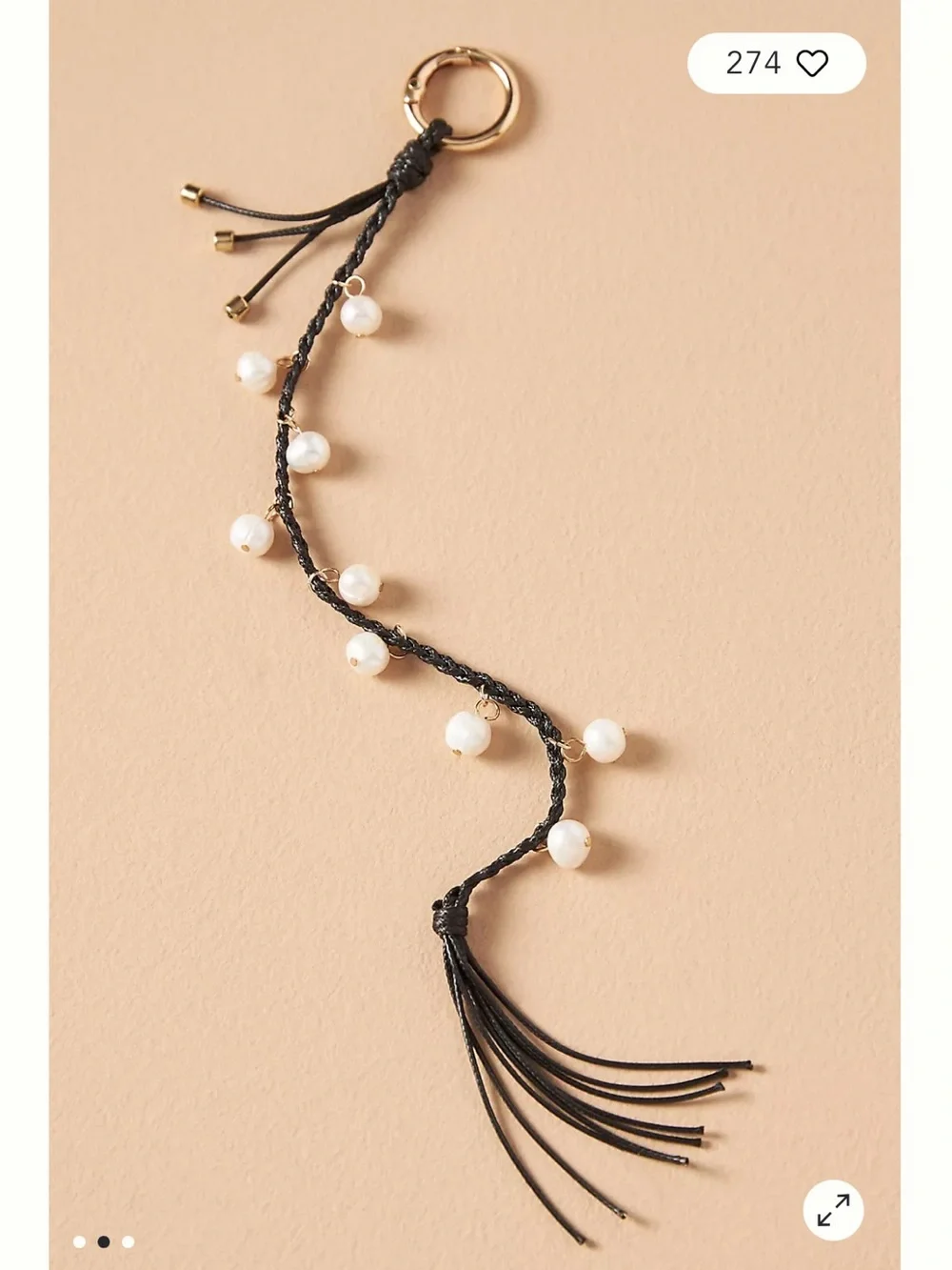 NWOT Anthropologie Boho Pearl Bag Charm